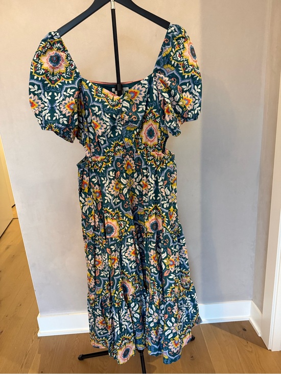 Boden Dresses & Skirts - Boden Teal Floral Puff-Sleeve Maxi Dress